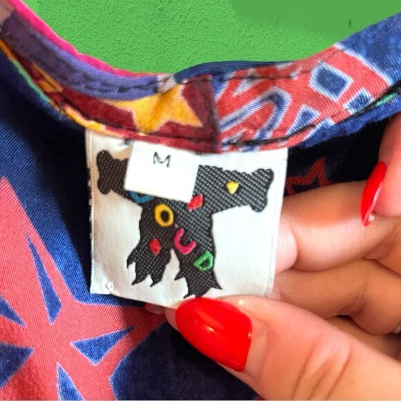 Vintage patchwork bright colourful micro mini dress - Picture 7 of 12